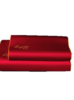 60支纯棉婚庆乳胶枕套一r对装全棉结婚红色枕头套40*60单人30*50