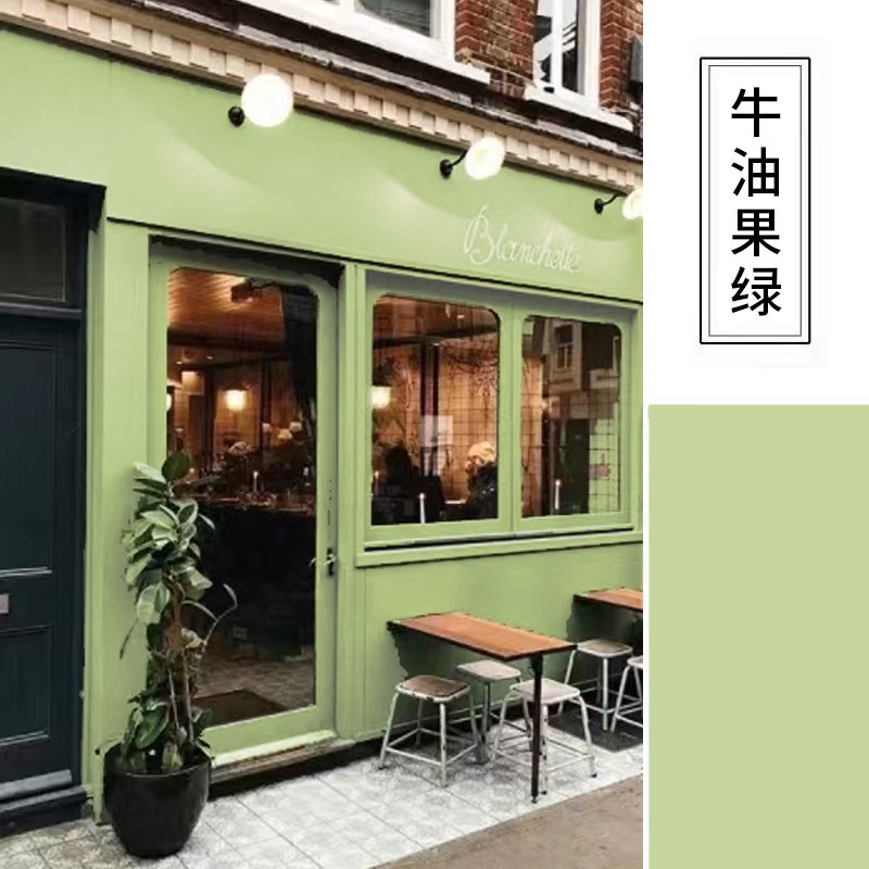 门头外墙漆室外绿k色牛油果复古绿浅绿乳胶漆户外防水防晒涂料油