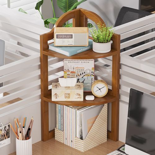 转角置物架子桌j面上办公桌层板非实木创意简易书桌收纳三角形拐