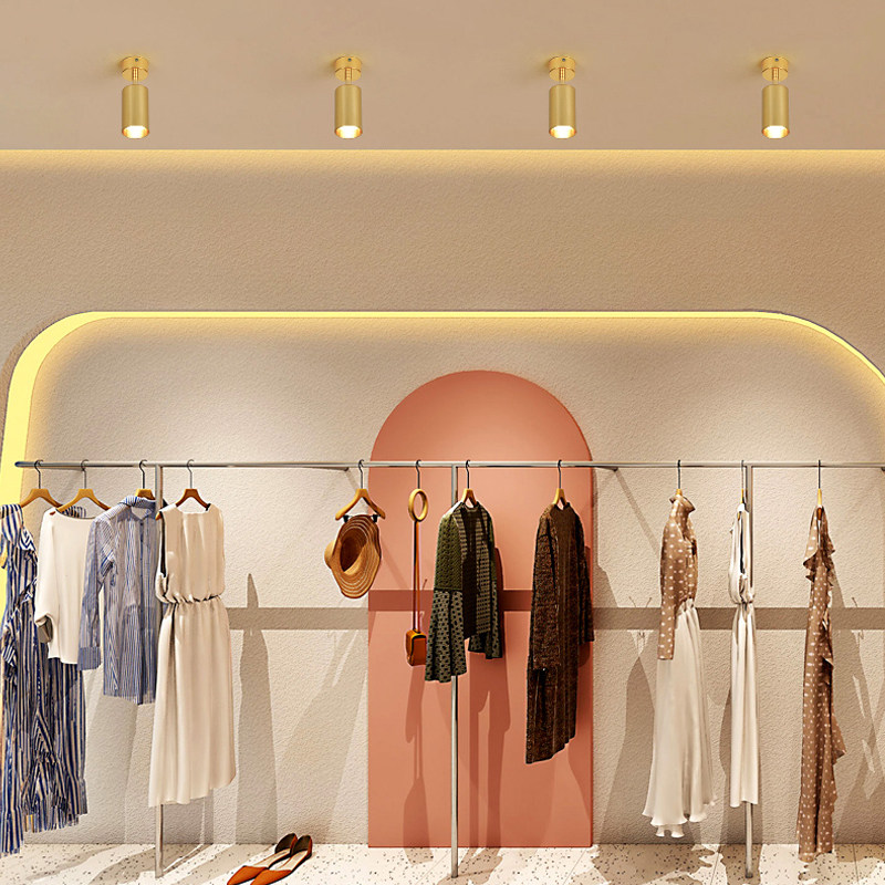 LED明装射灯可调角度单个家用背景墙小吸顶式O聚光射灯天花板灯筒