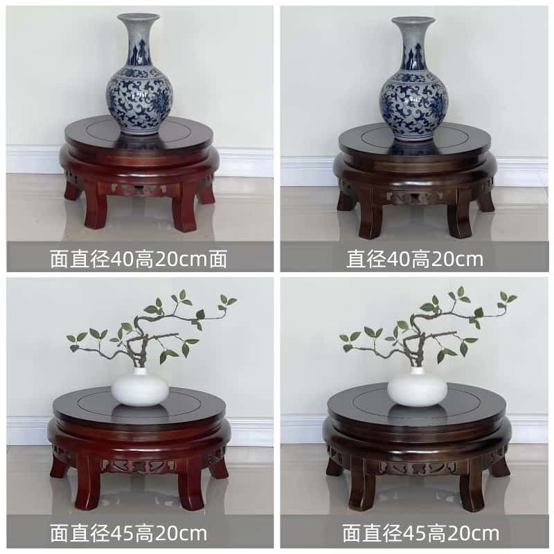 鱼缸底座实木家用木质花架盆景支撑架中式摆件酒坛U花瓶奇石置物