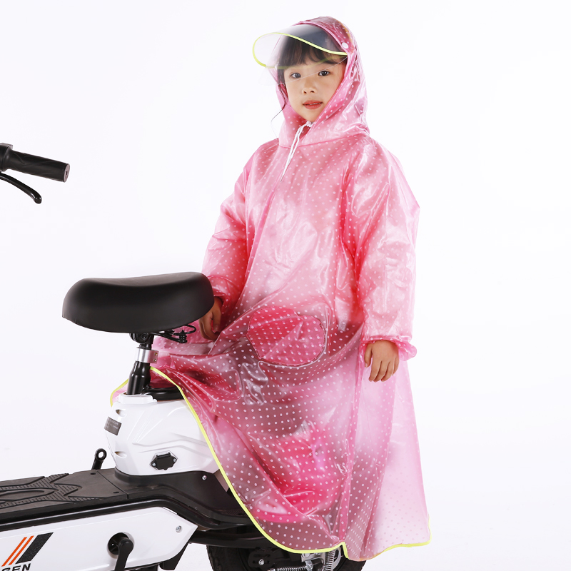 儿童雨衣女童男童小童幼儿园x小学生连体斗篷式双帽檐防水透明雨