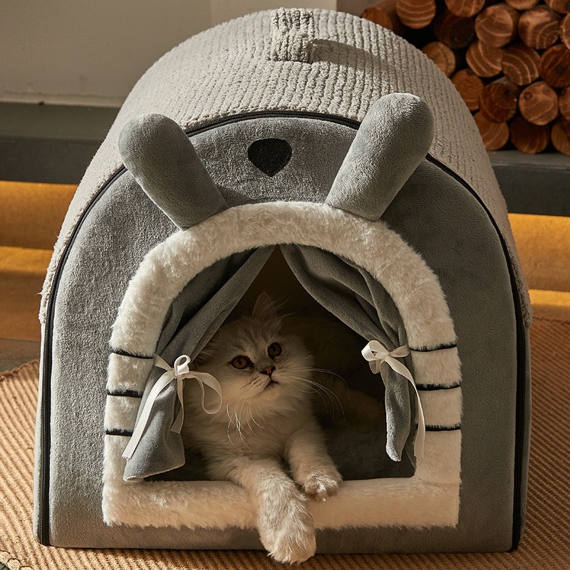 猫窝四季通用封闭式猫别墅房子帐篷全可拆洗夏天S凉席宠物用品狗