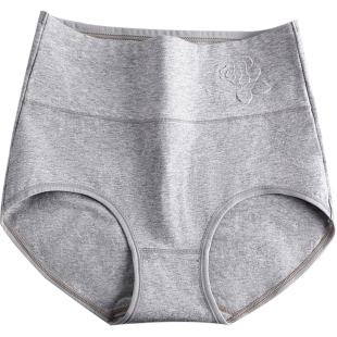 女纯棉收A腹提臀棉质面料胖mm妈妈女士内裤 加肥内裤 高腰大码 4条