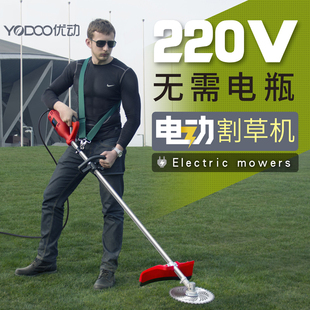 园林剪草 220v家用大功率交流电动割草机B草坪除草机打草机插电式