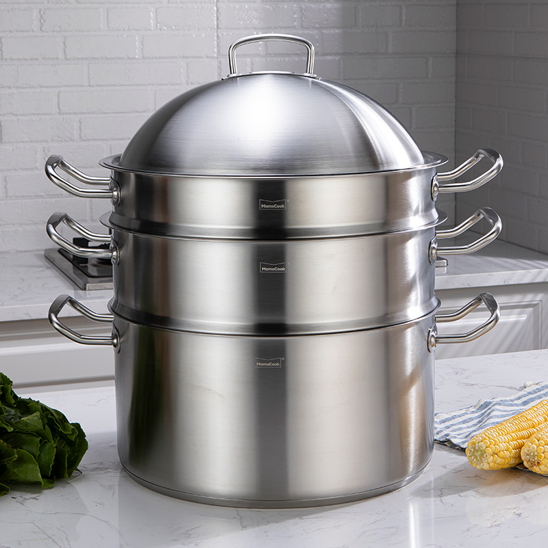 慕厨 3b04不锈钢蒸锅大号36cm超大蒸馒头蒸鱼锅大容量3三2二层家