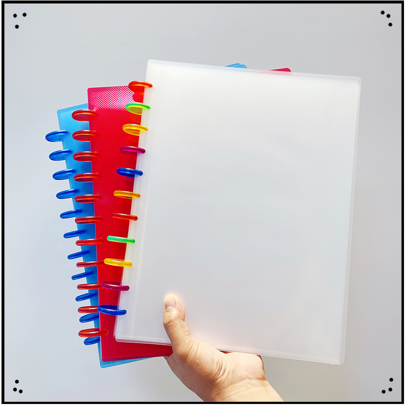 蘑菇钉运笔透明蘑菇孔活页夹活页z本套装可擦写A4收纳册文件夹教