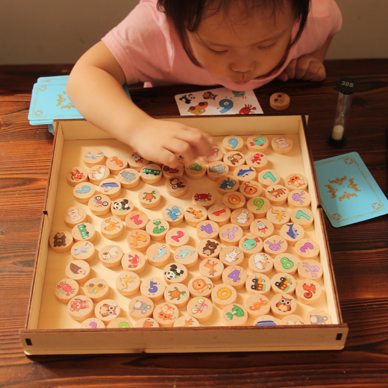儿童开心消消看乐益智玩具对对碰桌游记忆棋找不S同专注力训练注
