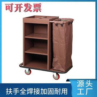 酒店单边客房服务车铁烤漆手推布草车宾馆床单收集房口车工作车