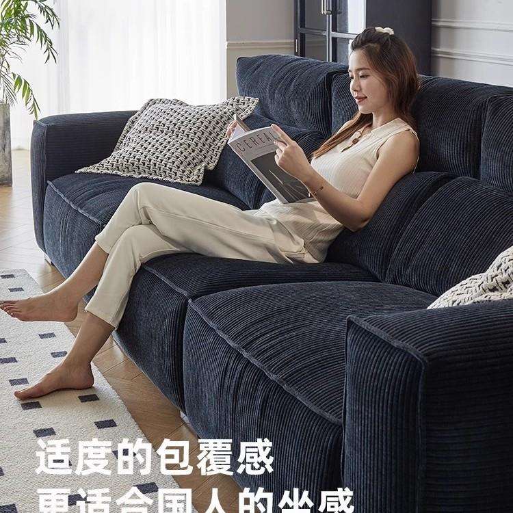 布艺沙发豆腐块羽绒简约雪尼尔绒布直排大小户型客厅2024新款