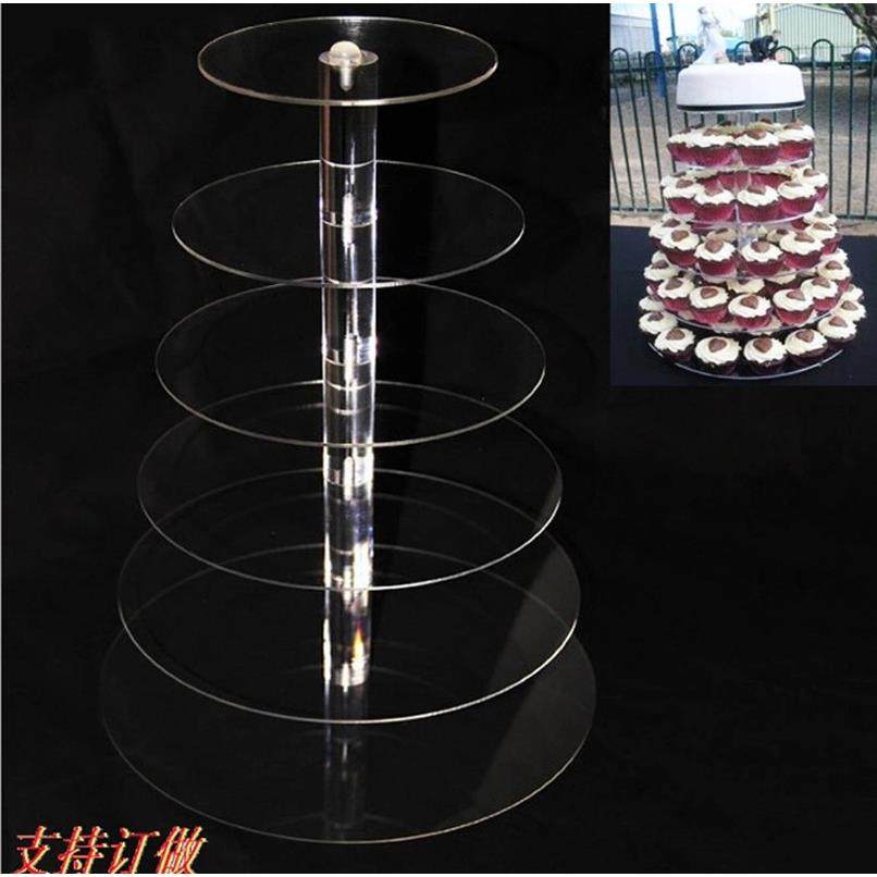 亚克力圆形蛋糕架圆形展示架 有机玻璃6层透明糕点架 Cake stand