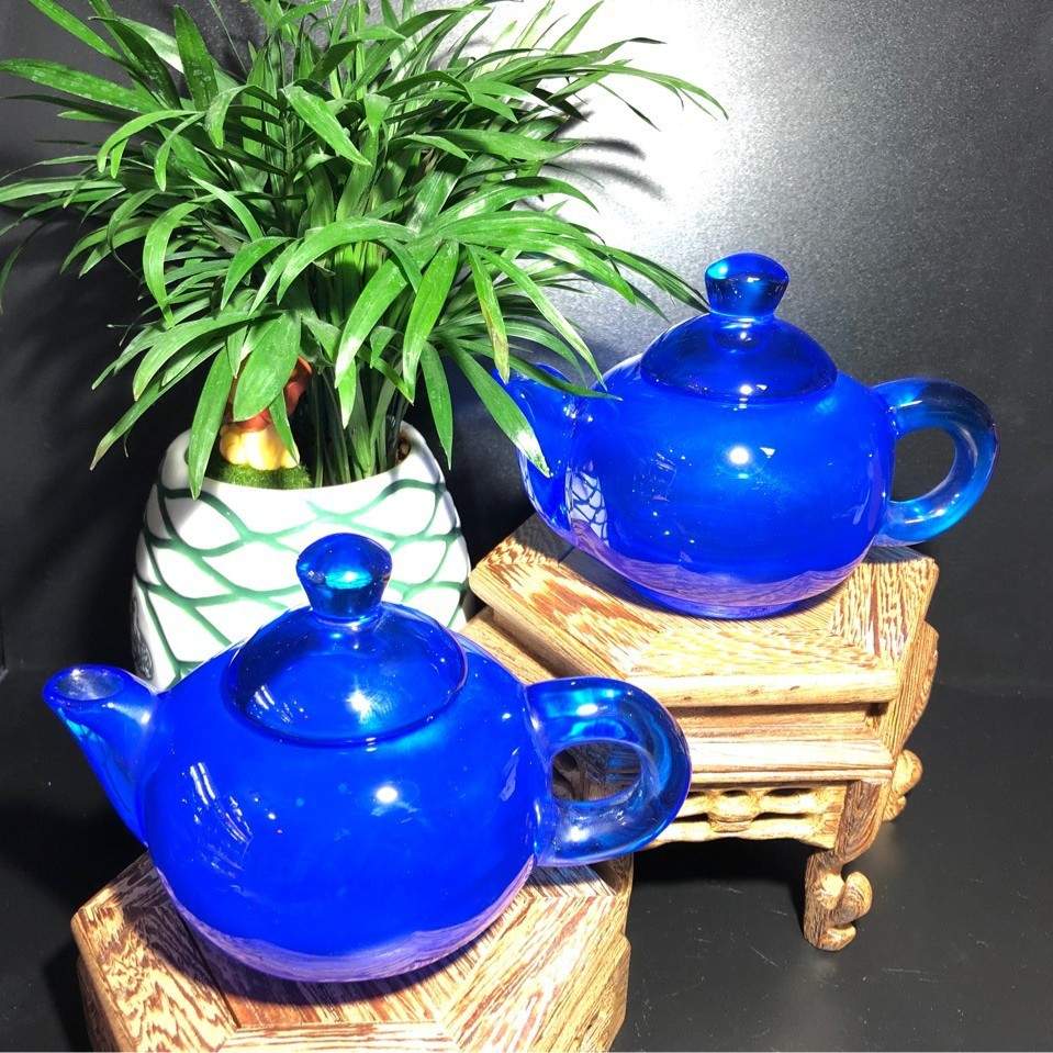 古玩古董 收藏品 鉴赏品 蓝宝石茶壶 硬度9以上 原色本色