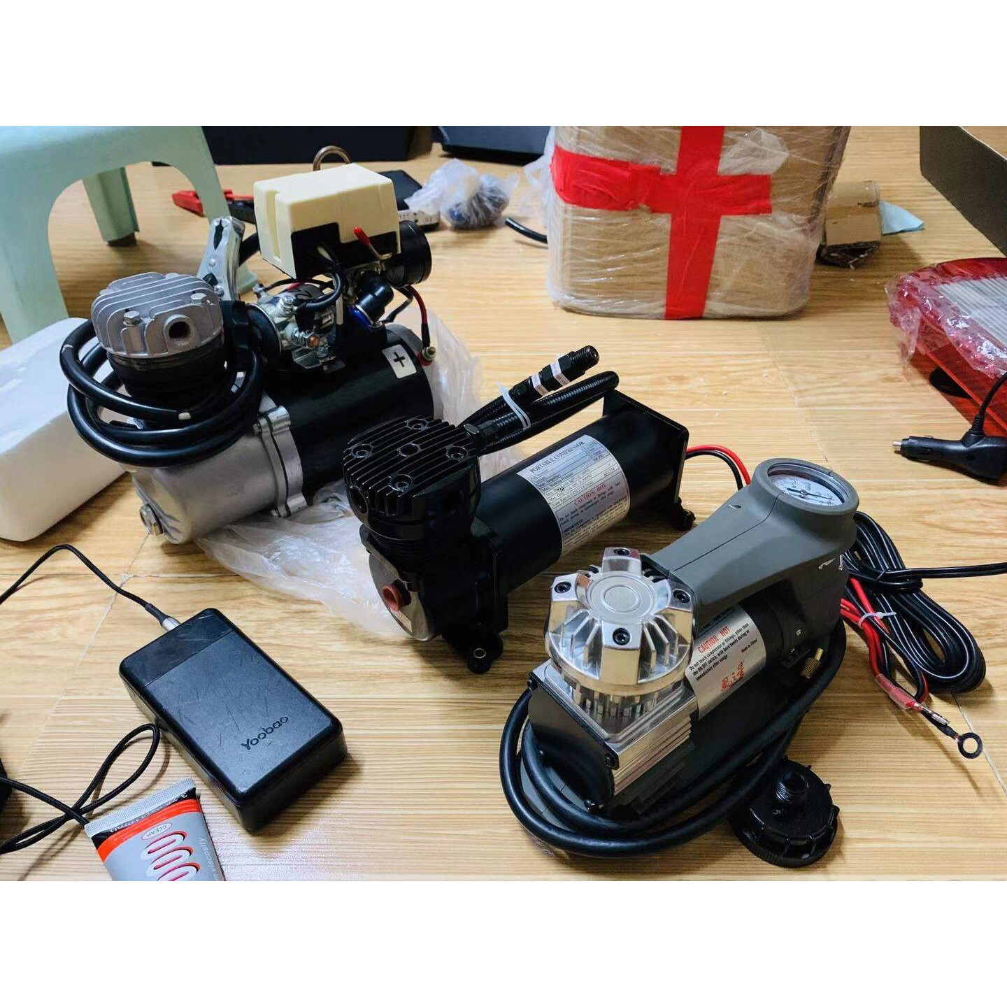 12V3gal200psi车载空压机气泵带单管640mm圆口气喇叭货车改装气泵