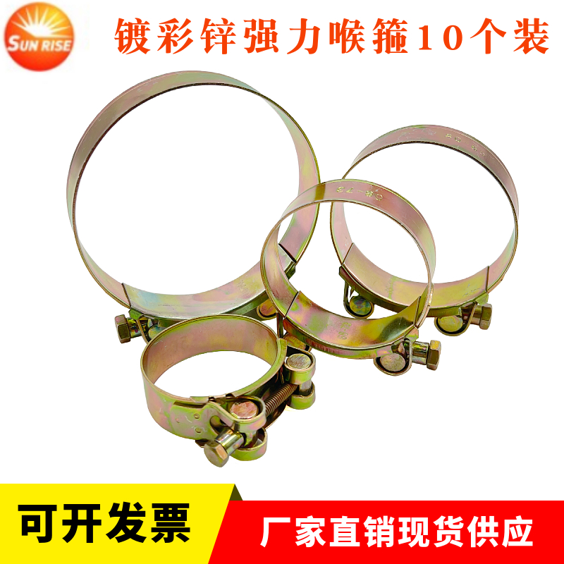 欧式铁镀锌强力喉箍重型卡箍抱箍A水管固定管卡扣管箍紧箍管夹10