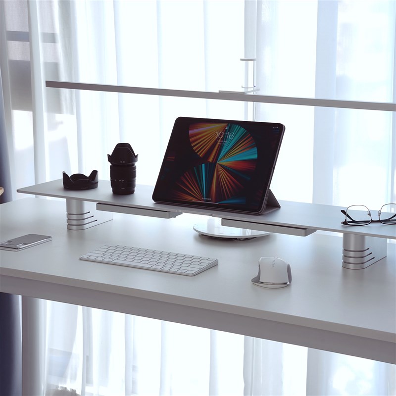 铝合金显示器增高架办公收纳简约现代金属加长桌O面美学DMYIAM缎