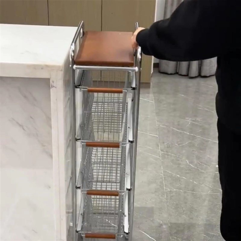 中古小推车置物架零食架子多层夹缝收纳柜落地多功能家.用厨房客