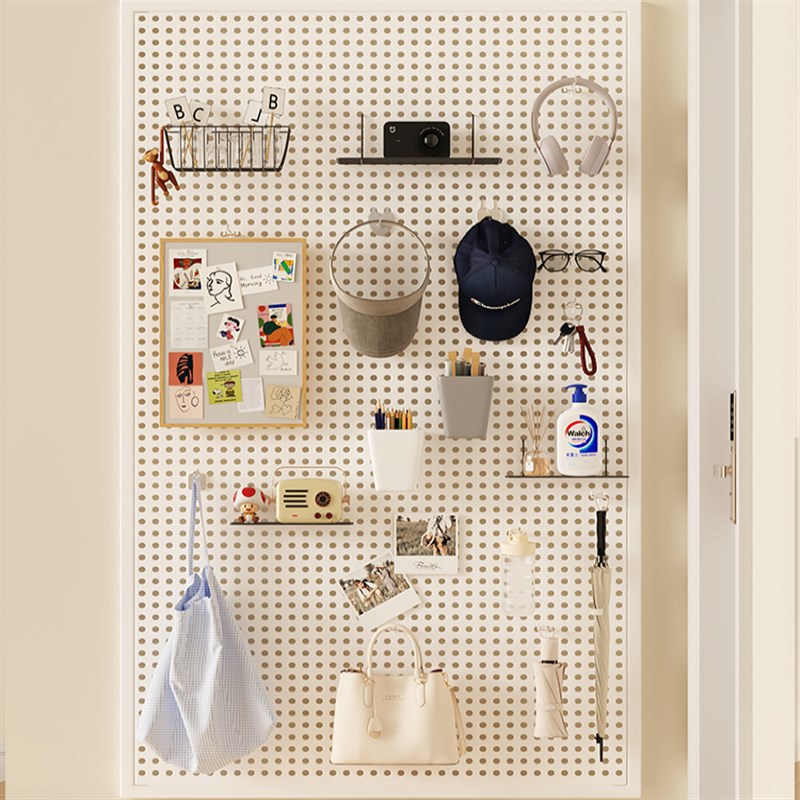 收纳架洞洞板墙上置物架电脑桌墙面挂G板收纳家用多功能铁艺陈列