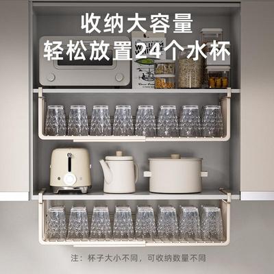 居家厨房置物架可伸缩悬挂分层调料挂架橱柜内吊柜下收纳下挂挂篮