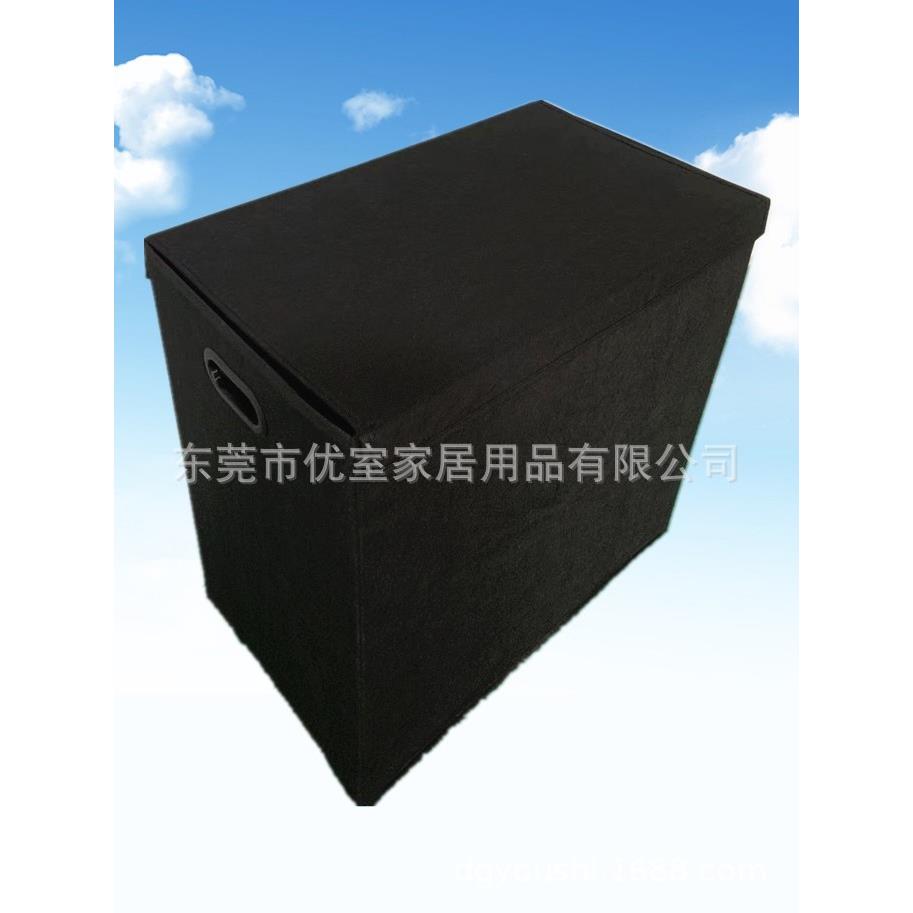 亚马逊热销带盖双格无纺布可折叠脏衣收纳筒换洗衣物分类收纳箱