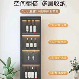 实木书柜玻璃门置防尘架物柜书厅客窄夹缝柜家用储物柜MHH落 新款
