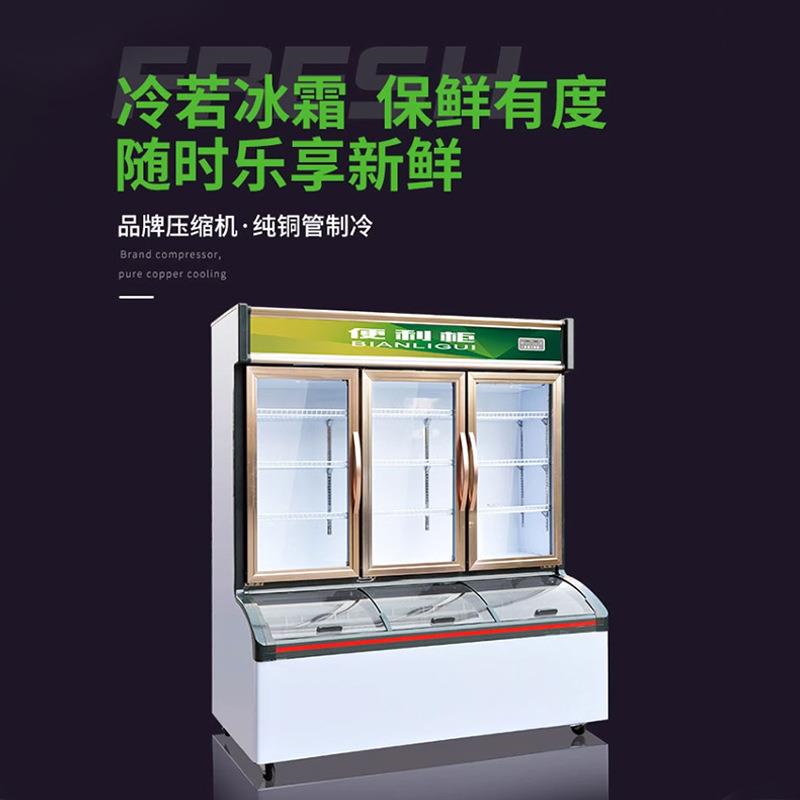 商用立式冰柜超市生鲜速冻食品低温柜冻品冷冻展示柜子母柜保