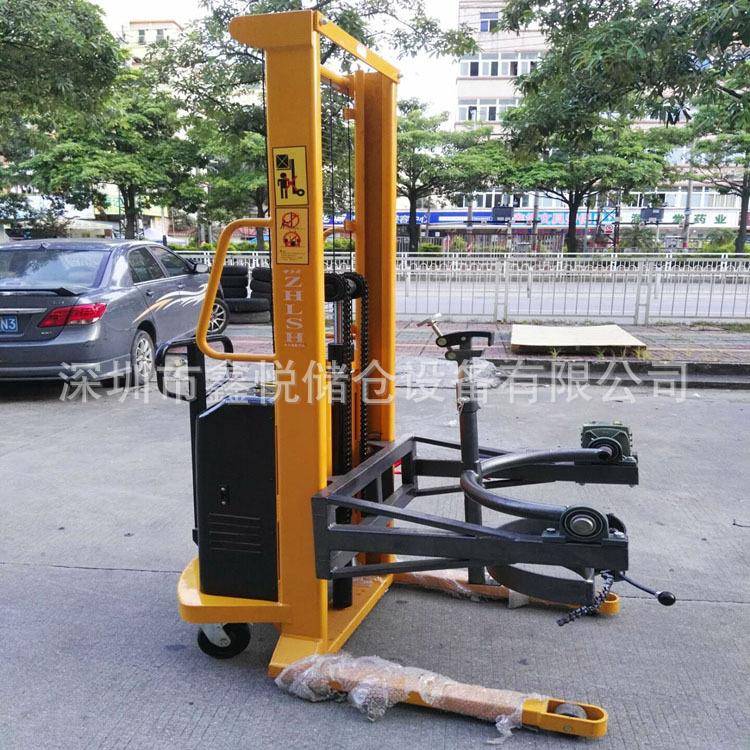 电动油桶堆高车气动油桶翻转车油桶装卸车半电动油桶车