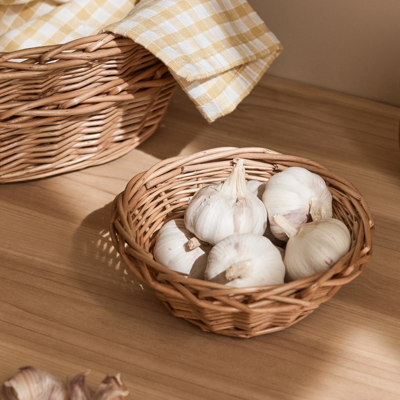 柳编藤编收纳篮厨房放p葱姜姜蒜收纳筐竹编织小篮子鸡蛋篮置物筐