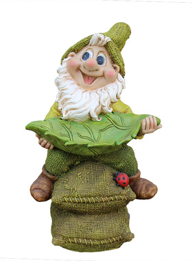 院子装饰 户外花园庭院摆件园艺装饰H创意树脂小矮人卡通雕塑摆件