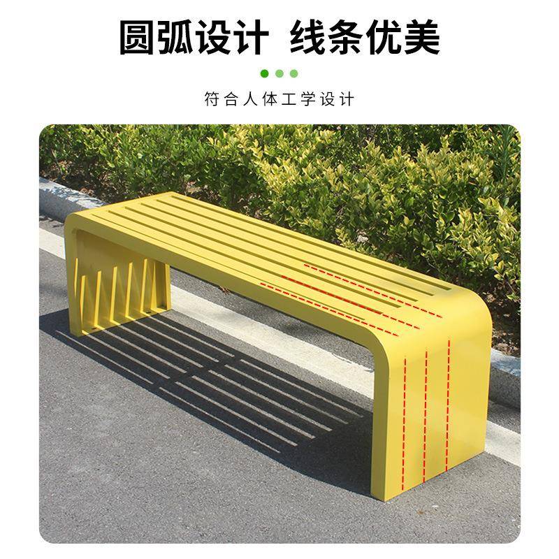 公园户外长椅艺防腐塑木凳子商场铁共座62318椅室公外休椅息条凳