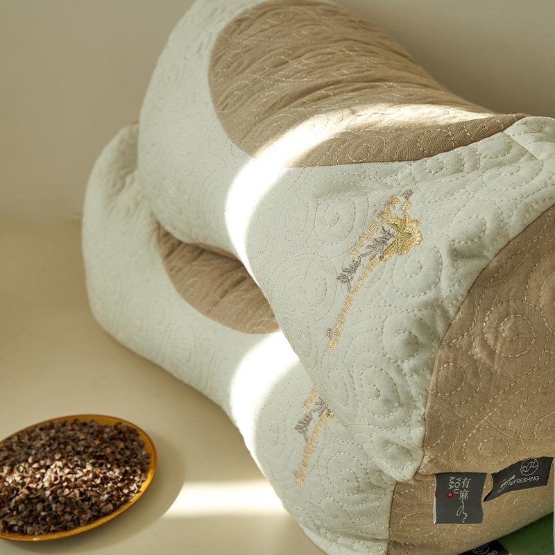 2025麦款好草本愈全眠棉麻水洗荞麦草本枕芯安神荞枕头柔软ULI护