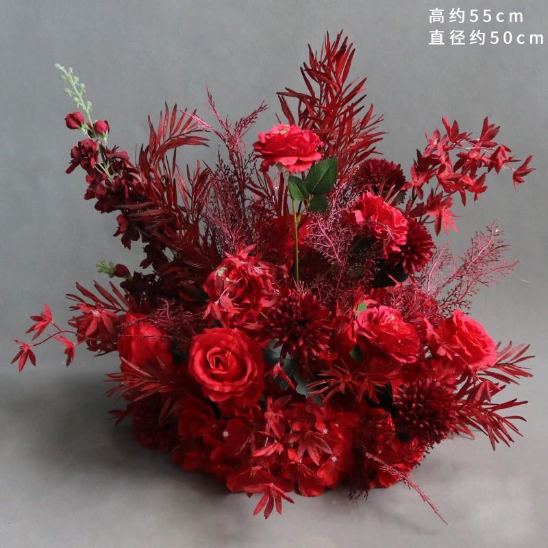 庆红色路引婚礼堂花球花婚柱交花背景迎宾花F96HS9M5艺车交仪房式