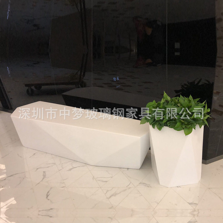 时尚玻璃钢户外广场花盆座椅