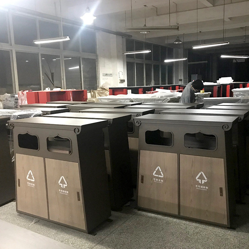 景区公园不锈钢户外分类垃圾桶