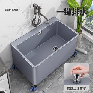 小bz ▇拖把池阳台家用洗拖布池移动塑料墩布池水池水槽拖把桶新款