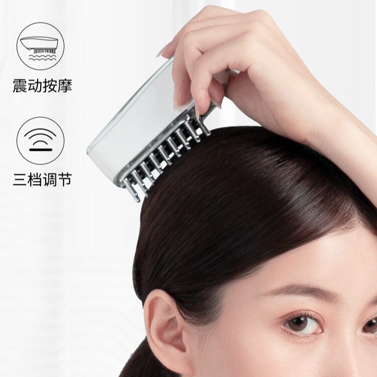 跨境EMS微电流按摩家用健发头皮护理仪 红光护发经络电动按摩梳子