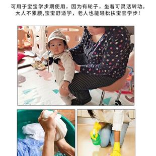 小凳子家用矮凳滑轮圆凳儿童学步凳带娃神器小板凳懒人万向轮椅子