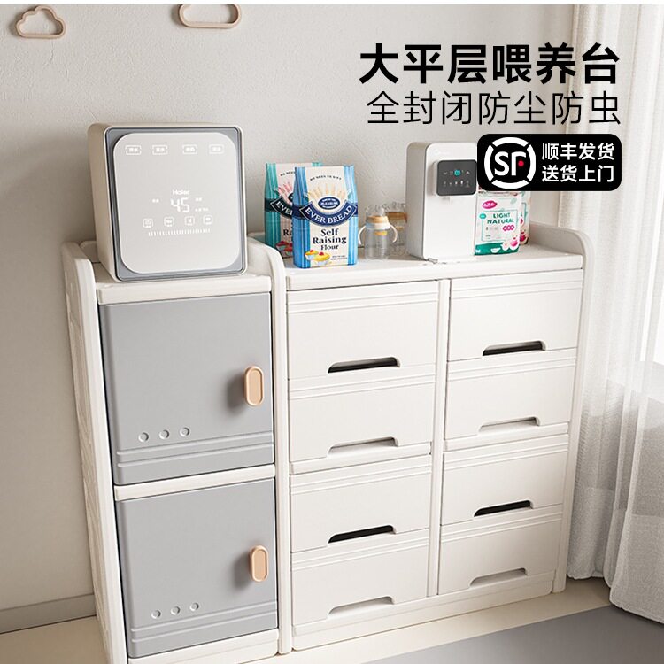 儿童玩具收纳柜落地宝宝整理多层置物架家用婴儿用品喂养台组合一
