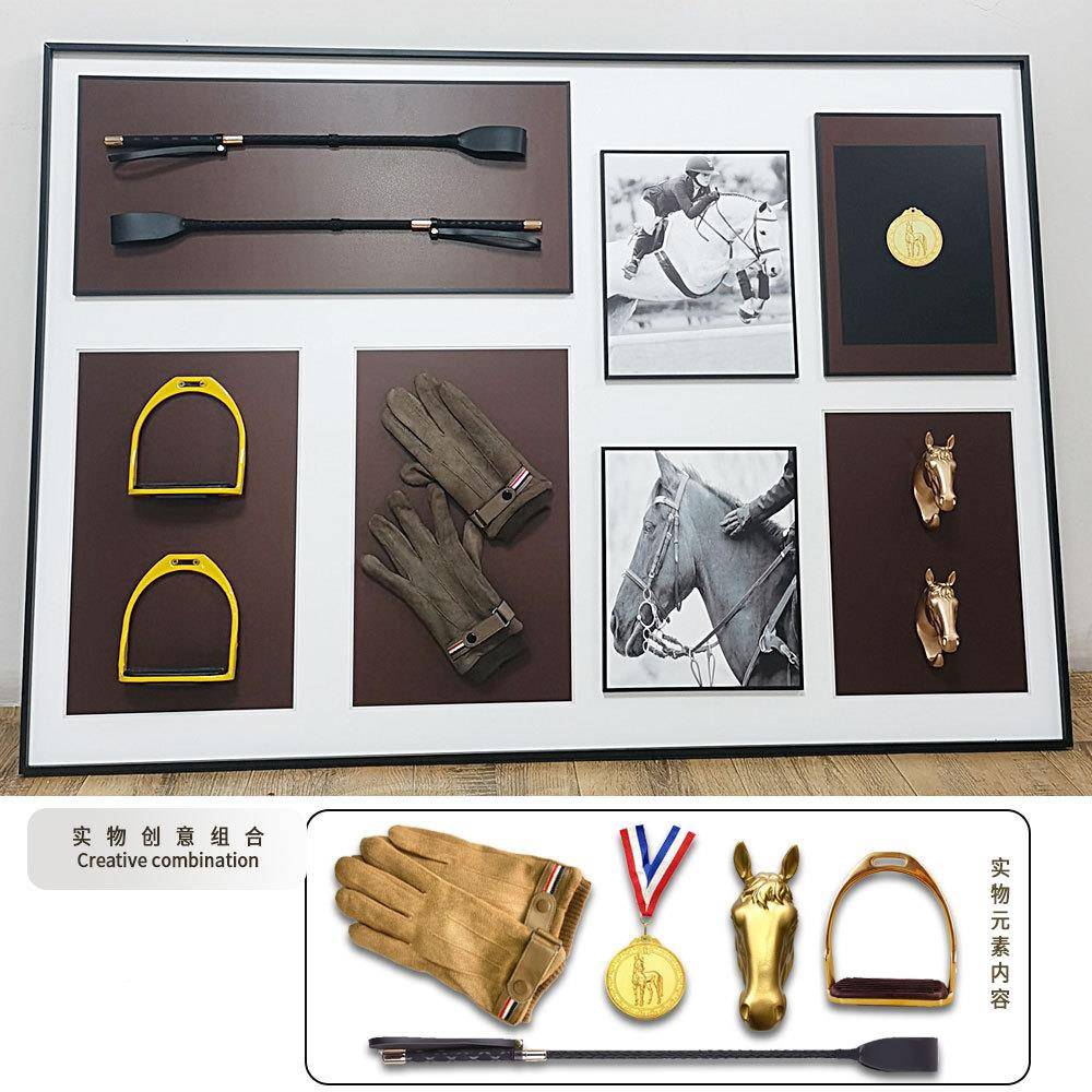 马术装饰画壁立体装置画风玄关走廊酒工程爱马C031挂画创意艺术店图片