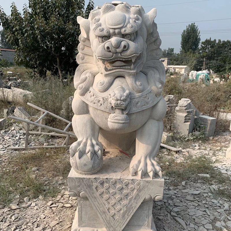 厂家直销石雕花岗岩石狮子 庭院门口摆件石雕狮子 墓地小石头狮子