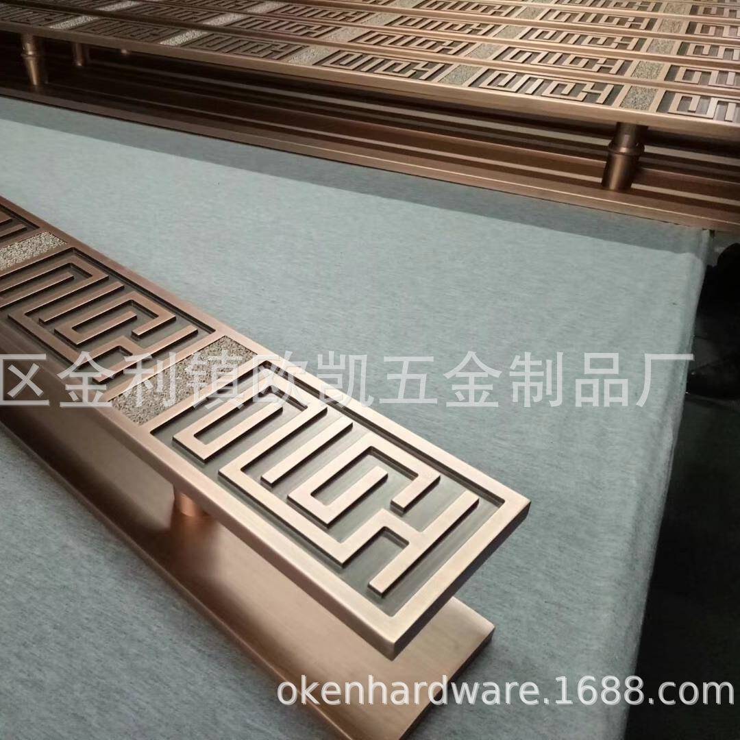 铝铝雕仿板古中式酒楼茶实门工艺楼拉手欧木式酒店大门欧凯五金把