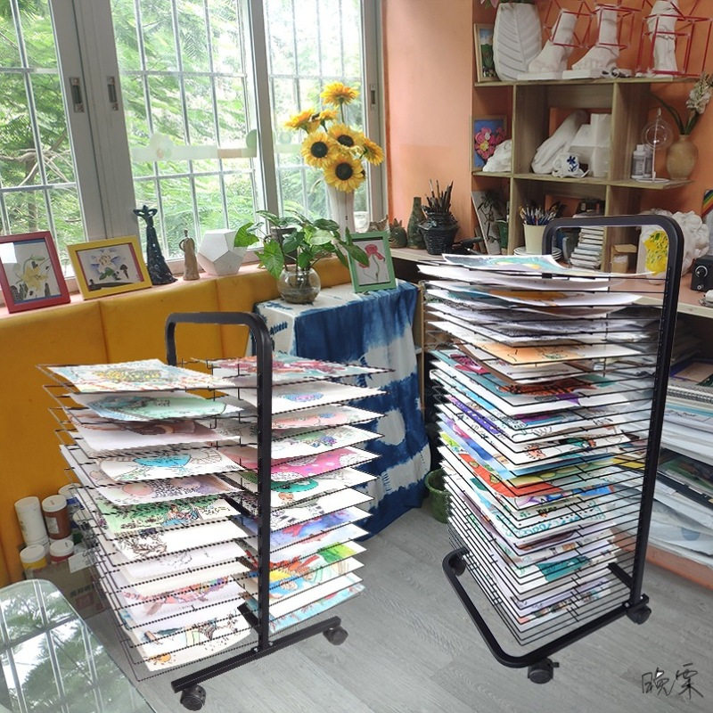 晾画架绘画4K素描写生工具置物架托盘画架丝网儿童美术画室