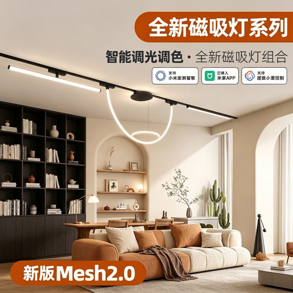 超薄磁吸轨道悬吊软管灯泛光灯8W16W32W48W管灯工程家装LED软管灯