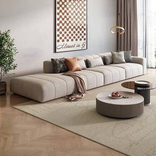 极简猫抓布沙发简约家用小户型抗菌乳胶直排钢琴键布艺沙发 意式