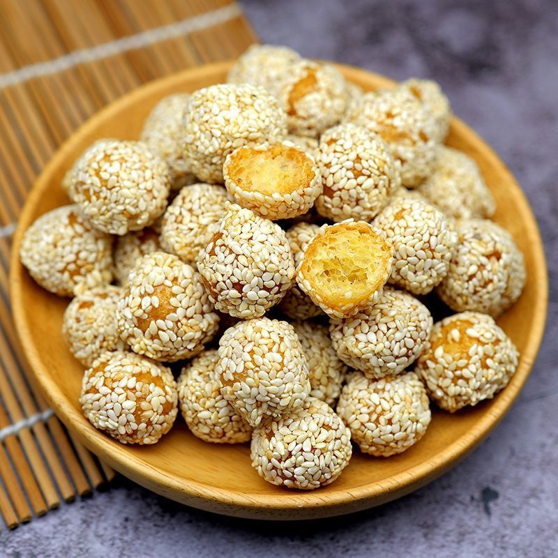老式传统糯米芝麻丸酥脆平江特产香湘玲玲手工麻圆薯儿时零食小吃