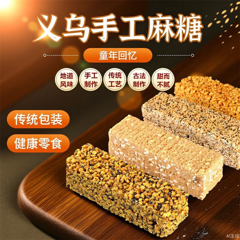 无添加】正宗义乌手工麻糖冻米糖浙江金华特产传统老式米花酥零食