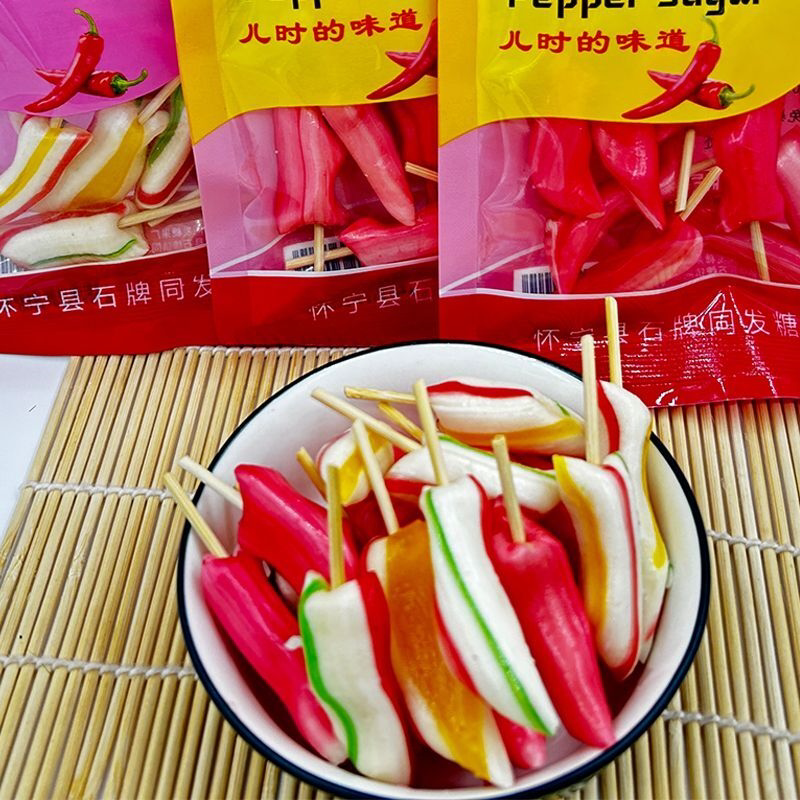 老式手工棒棒糖硬糖安庆特产辣椒糖七彩糖果708090后10包便宜混装