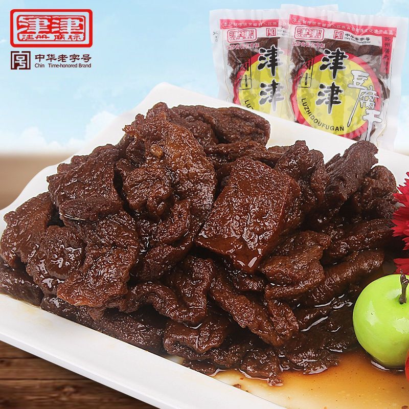 苏州特产津津卤汁豆腐干90g卤汁甜味辣味素火腿 素食豆制品零食