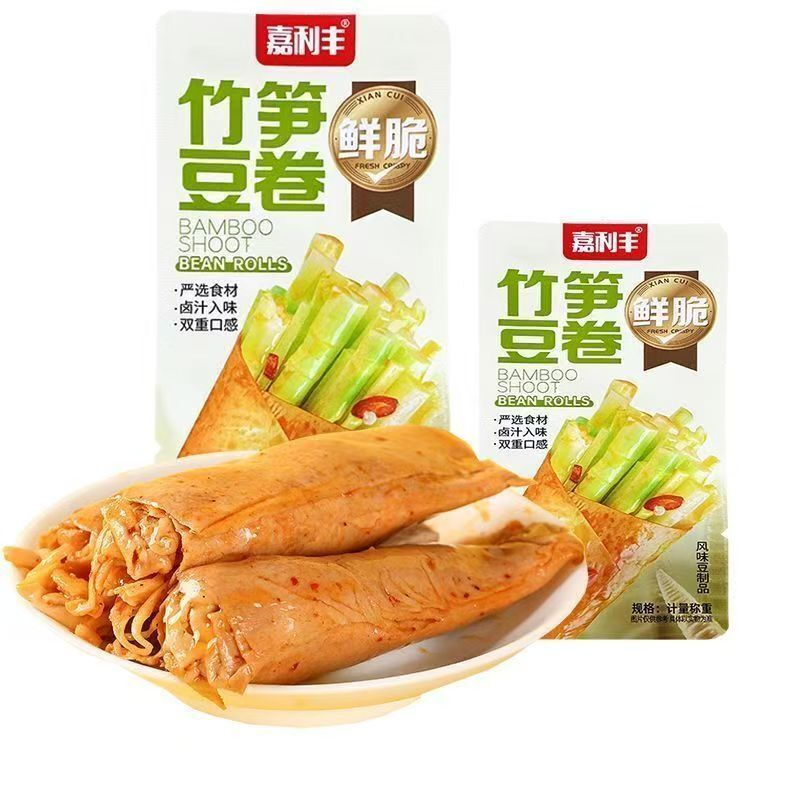 金针菇豆卷儿香辣豆皮海带夹心豆卷笋深夜零食饱腹休闲食品好吃惠