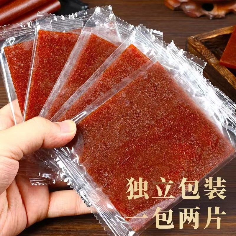 老式手撕果丹皮干硬酸大片有嚼劲山楂片无添加剂8090后童年小零食