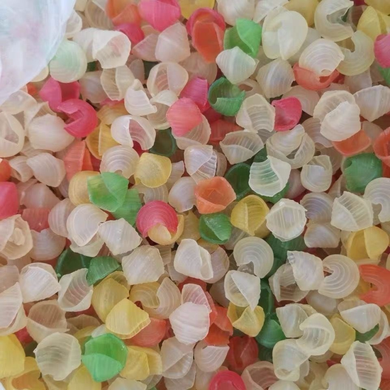 油炸多彩虾片泡司贝壳圆管可混搭家用自己炸膨化食品休闲零食